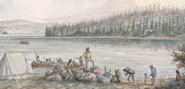 Painting of the Head of Pechaunigum (Rabbit) Rapids, Nipigon River, Lake Superior